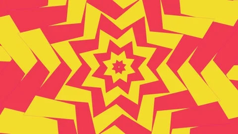 Geometric fractal starburst animation loop vibrant colors Stock Footage 346545366
