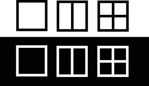 Geometric frame and window partition square icons set for layout design. 库存插图