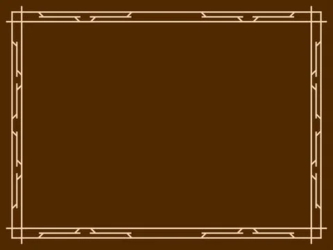 Geometric frame of beige lines on a brown background. Linear border. Line a.. Illustrazione stock