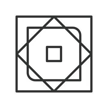 Geometric frame composition, icon in line design. geometric, frame, square Illustrazione stock