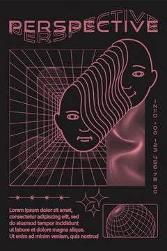 Geometric frame shapes with geometric elements in pink color. Abstract Stock Illustration