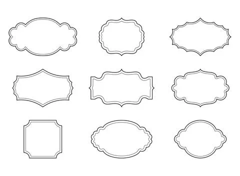 Geometric frames and borders icon in flat style. Decorative layout ornament.. Stock Illustration