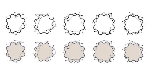 Geometric frames in hand drawn style. Abstract templates for titles or inscri 스톡 일러스트