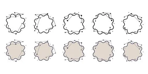  Geometric frames in hand drawn style. Abstract templates for titles or in... Stock Photos