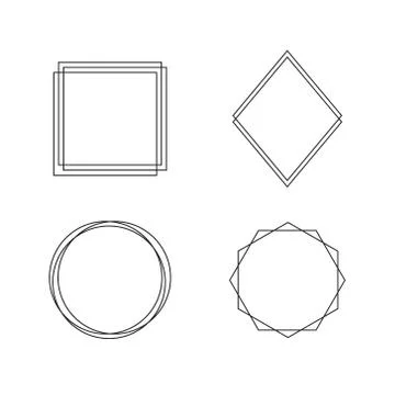 Geometric frames, set of frames, vector illustration Stock Illustration