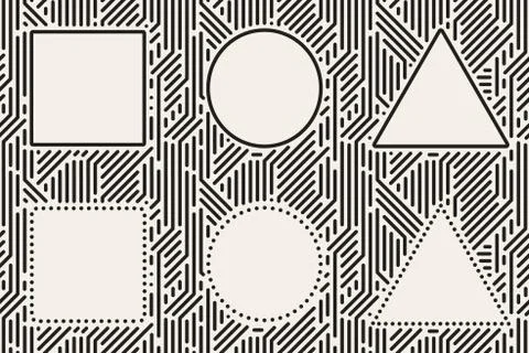 Geometric frames set. Illustrazione stock