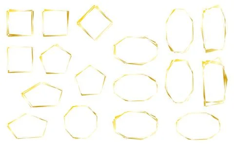Geometric frameset in gold gradient. Stock Illustration