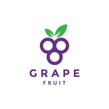 Geometric fresh fruit grape logo design vector graphic symbol icon illustra.. Stock Illustration