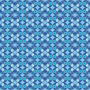 Geometric fun pattern with blue circles Stock Illustration