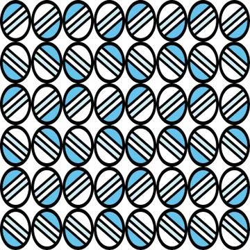 Geometric fun pattern with blue circular shapes Stock Illustration