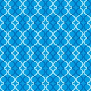 Geometric fun pattern with dark and light blue circles Stock Illustration