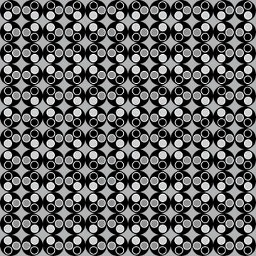 Geometric fun pattern with grey and black circles Stock Illustration
