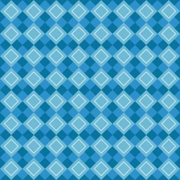 Geometric fun pattern with light and dark blue rhombus Stock Illustration