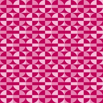 Geometric fun pattern with pink and violet circles Stock Illustration