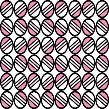 Geometric fun pattern with pink circular shapes Stock Illustration