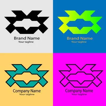 Geometric Fusion Logo Stock Illustration