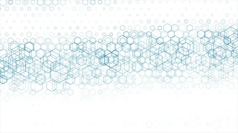 Geometric futuristic network motion background with abstract hexagons grid Video stock 337465166