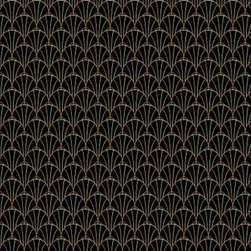 Geometric Gatsby Art Deco Pattern Design Stock Illustration
