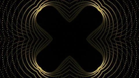 Geometric generated pattern of lines moving on black background. Design Stock Illustration