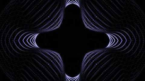 Geometric generated pattern of lines moving on black background. Design Stockillustratie
