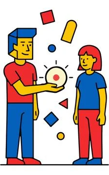 Geometric Gift Exchange Stock Illustration