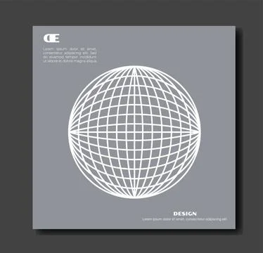 Geometric globe on gray background. Vector illustration Stock Illustration