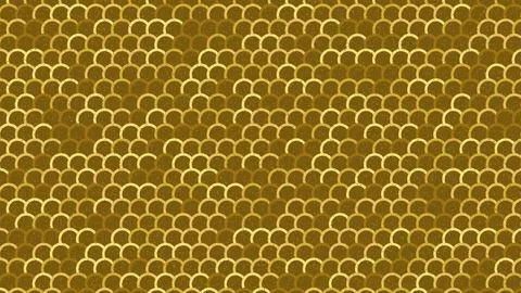 Geometric gold circular pattern seamless texture background Stock Illustration