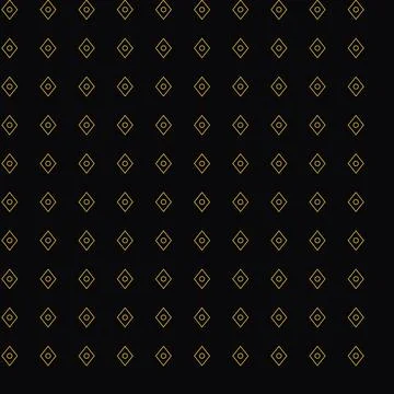Geometric gold diamond pattern on black background Stock Illustration