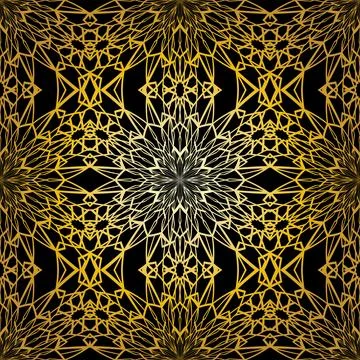 Geometric gold lace pattern Stock Illustration
