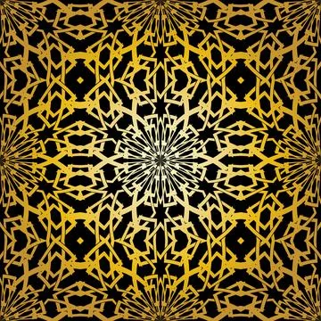 Geometric gold lace pattern Stock Illustration