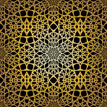 Geometric gold lace pattern Illustrazione stock