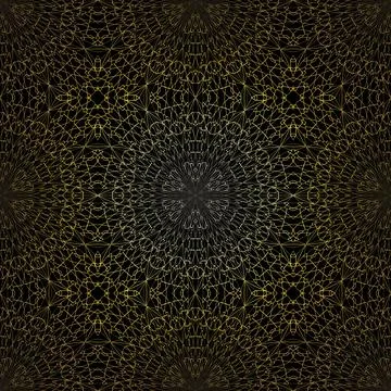 Geometric gold lace seamless pattern. Arabic tile lattice vector background. Stock-Illustration