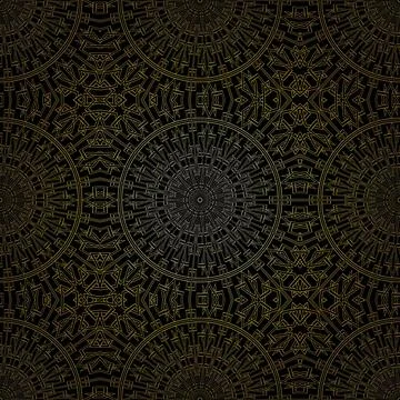 Geometric gold lace seamless pattern. Arabic tile lattice vector background. Illustrazione stock