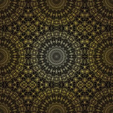 Geometric gold lace seamless pattern. Arabic tile lattice vector background. Stock-Illustration