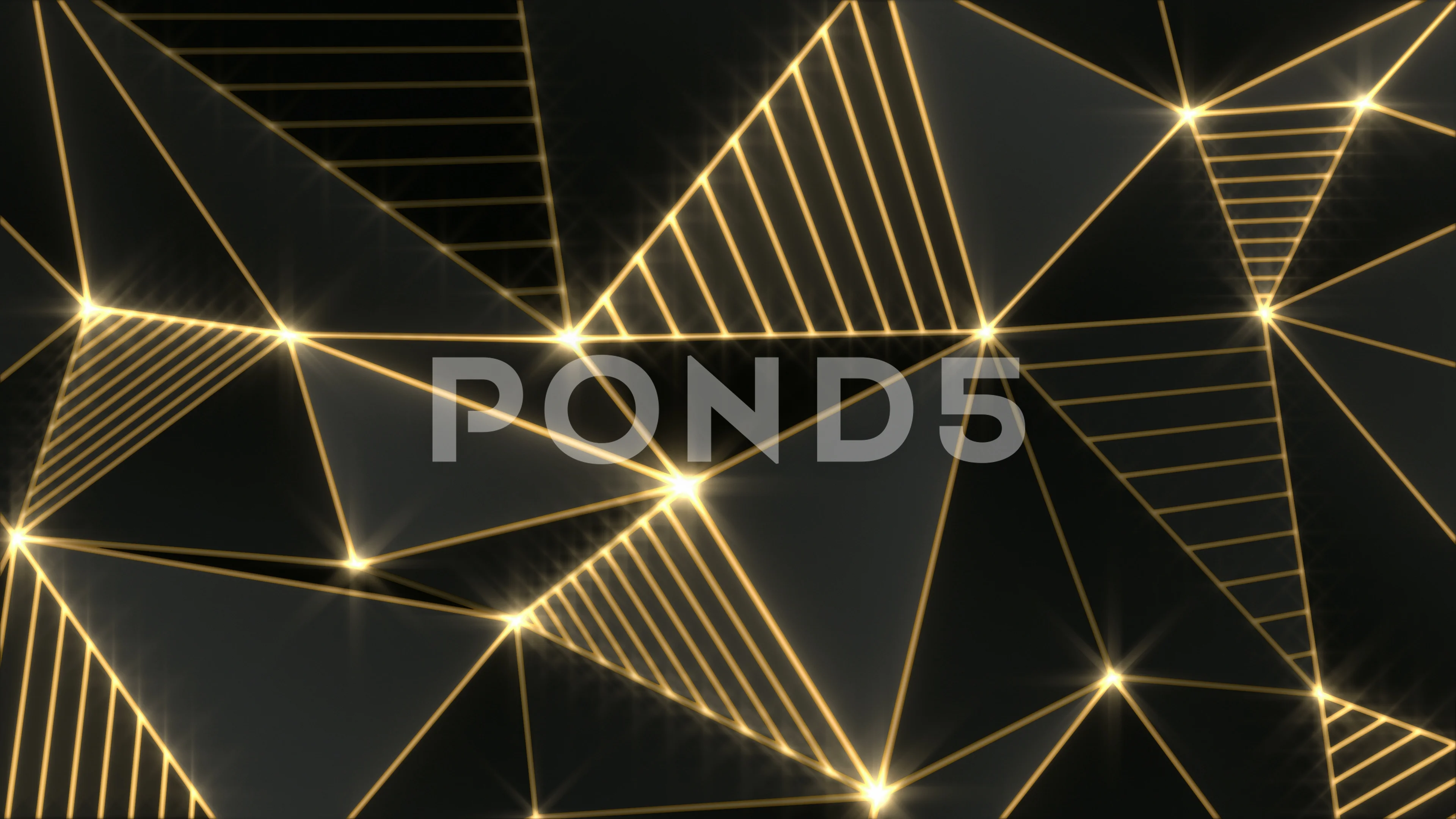 Abstract Black Triangular Background with Gold Lines 14724816