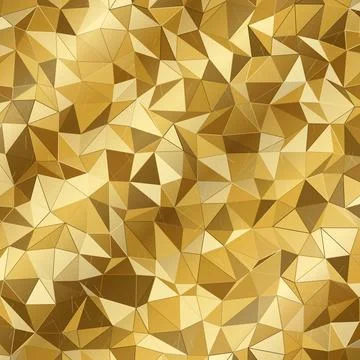 Geometric gold metallic polygonal pattern texture Stock Illustration