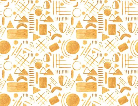 Geometric gold pattern. Abstract golden element. Repeated pattern Stock Illustration