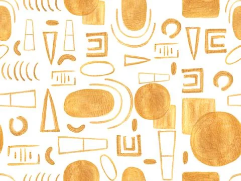 Geometric gold pattern. Abstract golden element. Repeated pattern seamless Stock Illustration