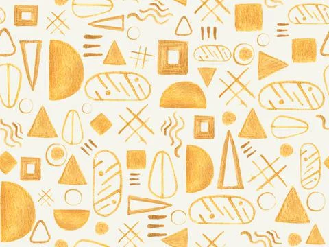 Geometric gold pattern. Abstract golden element. Repeated pattern seamless Stock Illustration