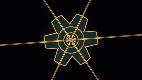 Geometric Gold Radial Pattern Seamless Loop Stock Footage 340535343