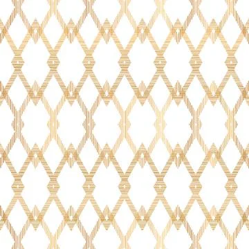 Geometric Gold Rhombus Pattern on White Background Stock Illustration