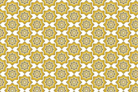 Geometric Gold Star Pattern Background Elegant Luxury Repeating Design Stock Illustration