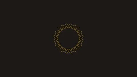 Geometric golden abstract circle pattern with interconnected triangles on d.. Stock Illustration