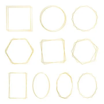 Geometric golden frames set vector Ilustración de archivo