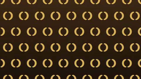 Geometric golden ring pattern on dark background Stockillustratie