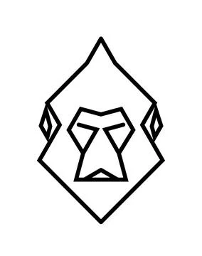Geometric gorilla head outline vector, Minimalist ape icon, Line art gorilla  Иллюстрация