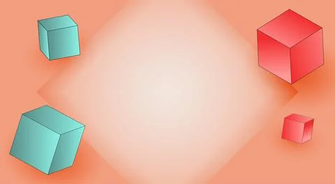 Geometric gradient background, Abstract graphic composition, 3d rendering Stock Illustration