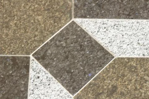 Geometric Granite Floor Tile Pattern with Octagonal Design Stock Photos