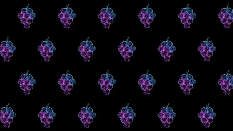 Geometric Grape Pattern on Dark Background, Seamless Loop Stock Footage 330197285