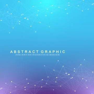 Geometric graphic background artificial intelligence. Turbulence flow trail Stock Illustration